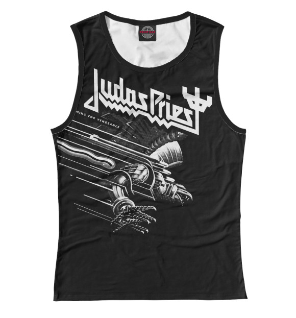 Женская майка с изображением Judas Priest цвета Белый