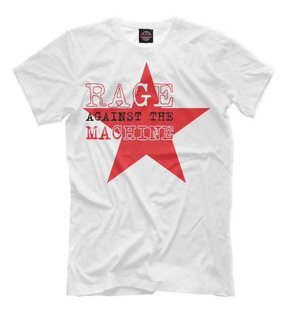 Мужская футболка с изображением Rage Against the Machine цвета Молочно-белый