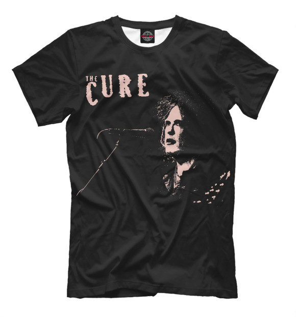 Мужская футболка с изображением The Cure. Robert Smith цвета Черный