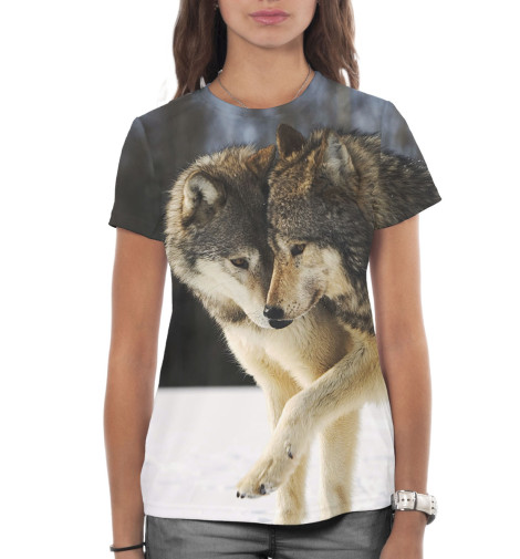 

Футболки Print Bar, Белый, Волки