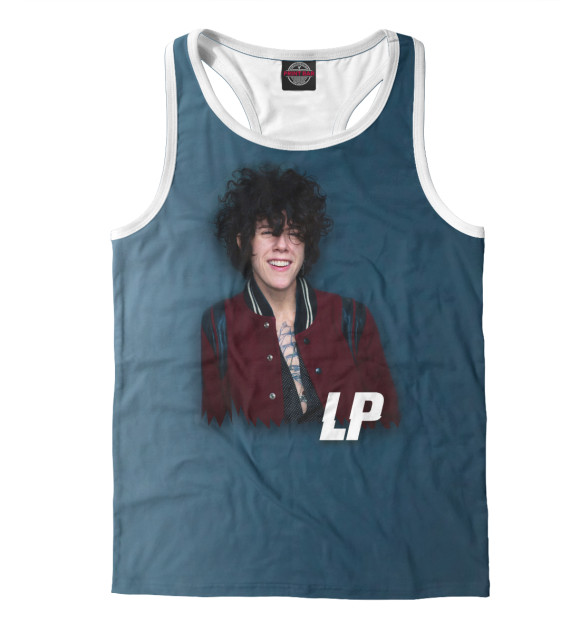 Мужская майка-борцовка с притом LP цвета Белый Мужская майка-борцовка с изображением LP цвета Белый