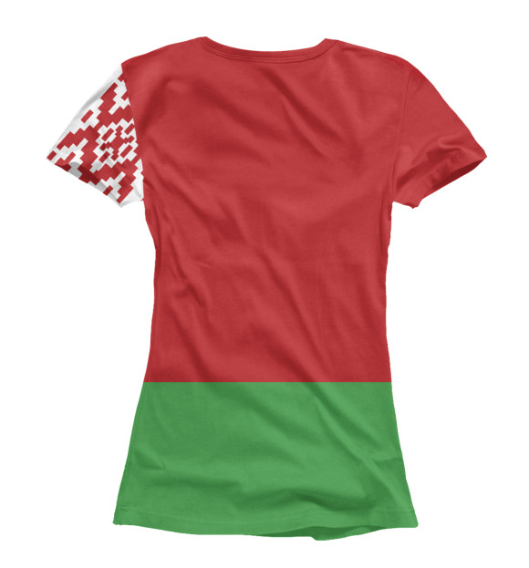 Футболка для девочек с изображением Символика Беларуси цвета Белый