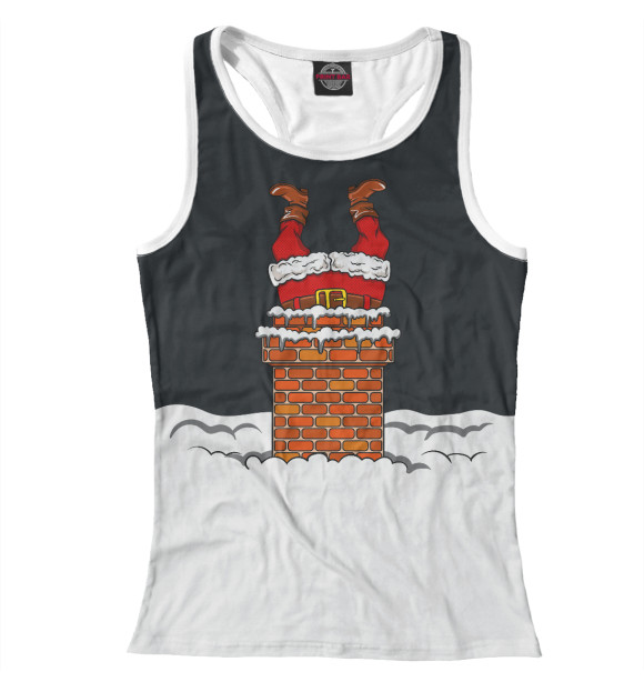 Женская майка-борцовка с изображением С Новым Годом! цвета Белый