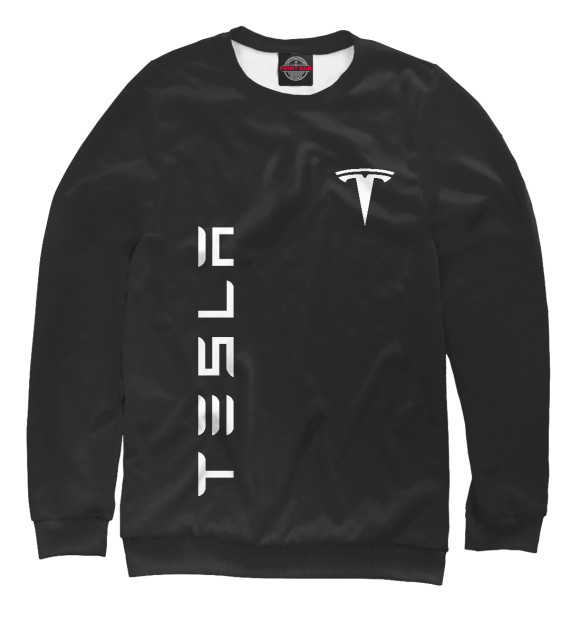Свитшот для девочек с изображением Tesla цвета Белый