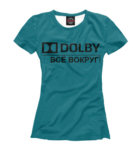 Футболка для девочек с изображением DOLBY цвета Белый