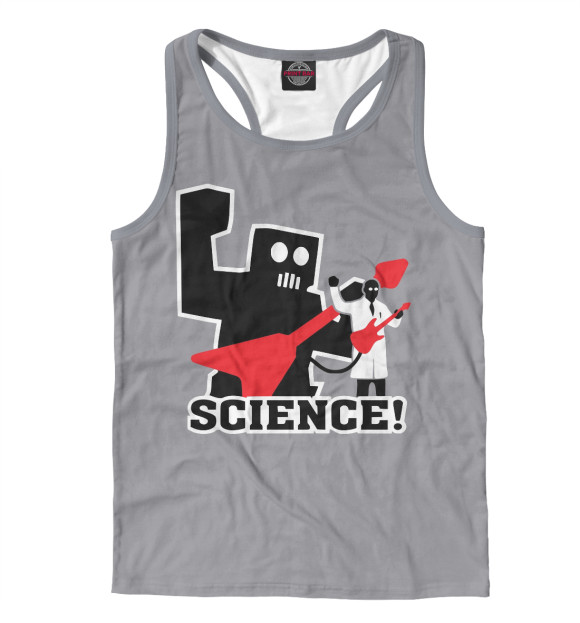 Мужская майка-борцовка с изображением Наука! цвета Белый