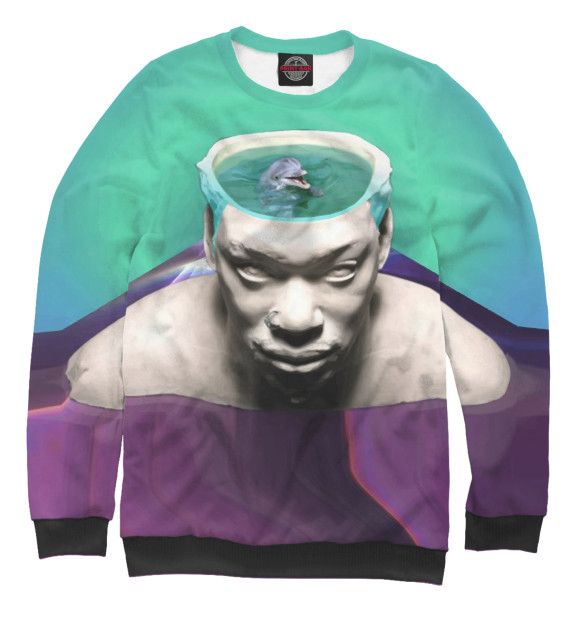 Женский свитшот с изображением Dolphin цвета Белый