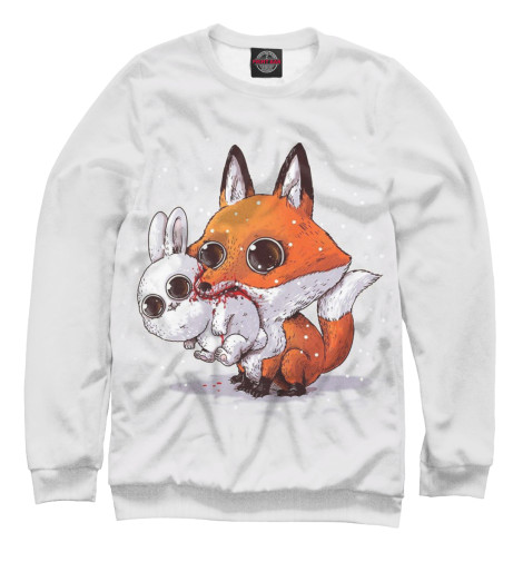 

Свитшоты Print Bar, Белый, Лиса и кролик