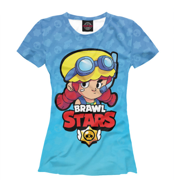 Женская футболка с изображением Brawl Stars - Jessie цвета Белый