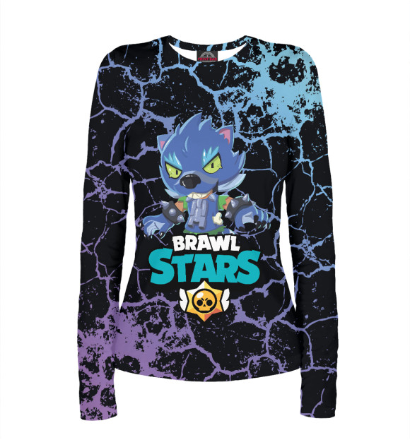 Женский лонгслив с изображением Brawl Stars цвета Белый