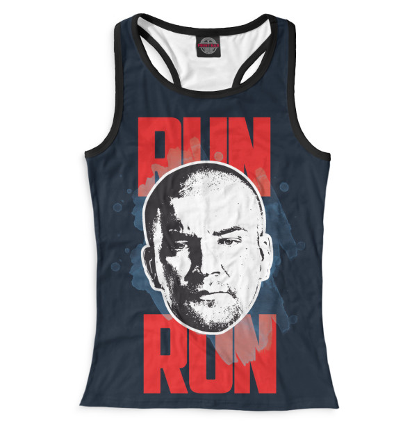 Женская майка-борцовка с притом Баста цвета Белый Женская майка-борцовка с изображением Баста цвета Белый