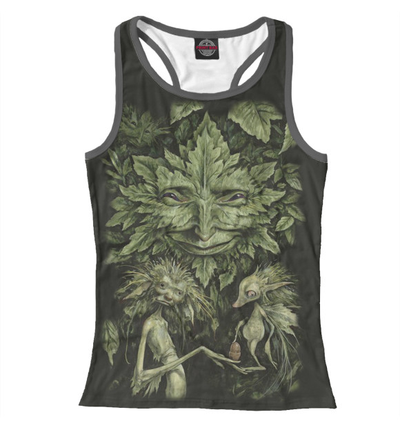 Женская майка-борцовка с изображением Дух цвета Белый