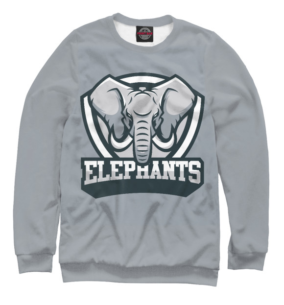 Свитшот для девочек с изображением Elephants цвета Белый