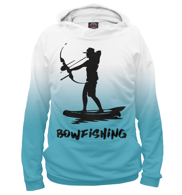 Женское худи с изображением Bowfishing цвета Белый