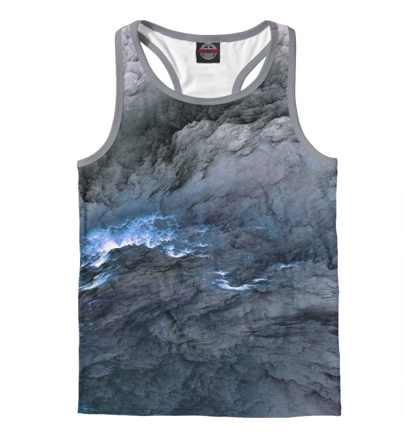 Мужская майка-борцовка с изображением Буря цвета Белый