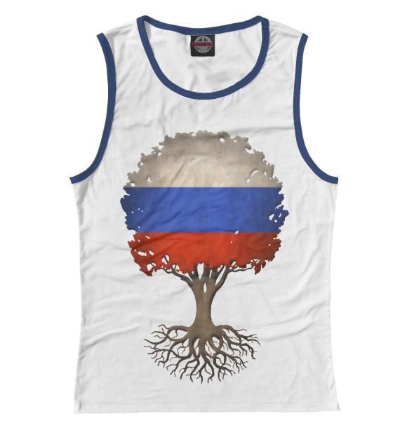 Майка для девочки с изображением Дерево России цвета Белый