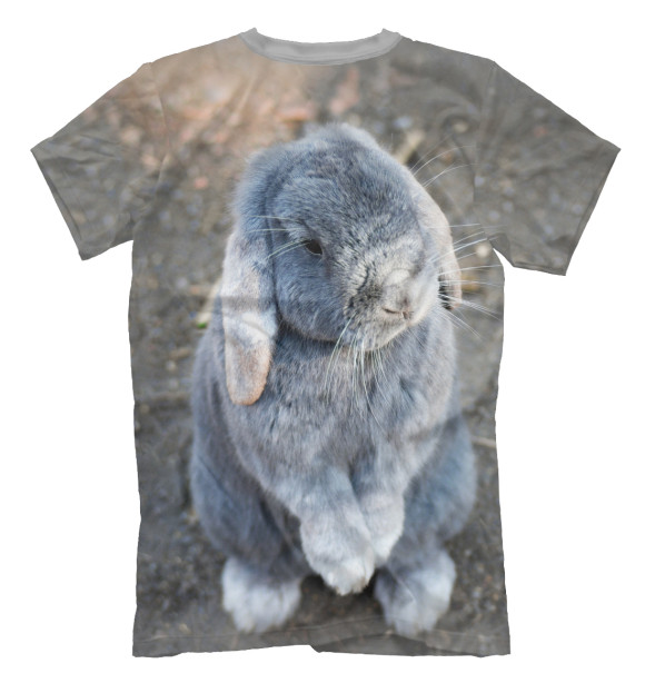 Мужская футболка с изображением Кролик цвета Белый