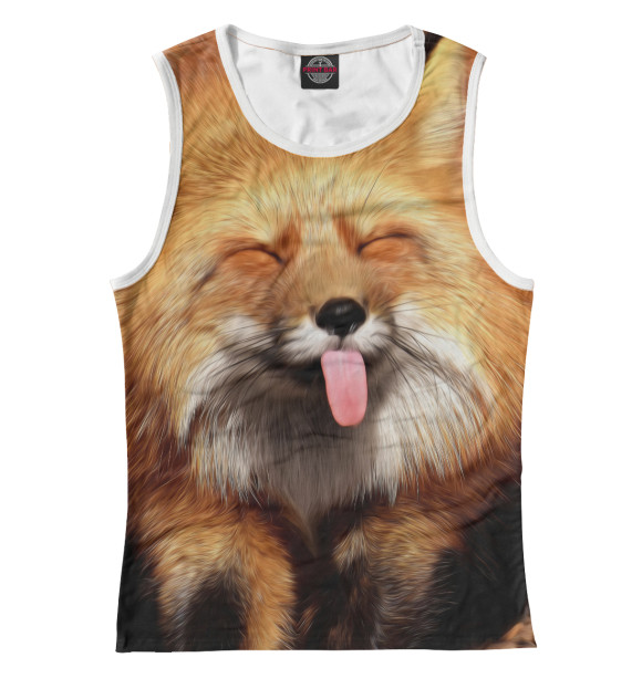 Майка для девочки с изображением Лис цвета Белый