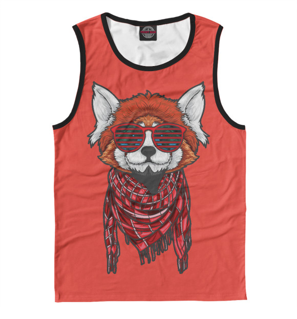 Майка для мальчика с притом Панда цвета Белый Майка для мальчика с изображением Панда цвета Белый