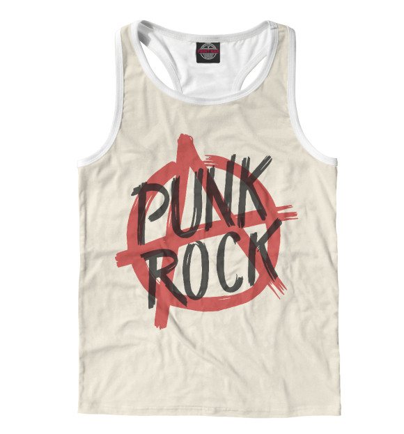 Мужская майка-борцовка с изображением Punk Rock цвета Белый