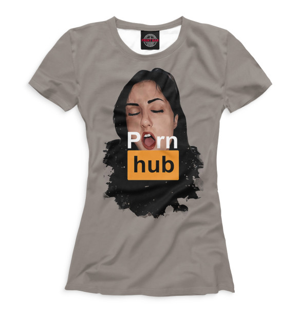 Женская футболка с изображением Pornhub цвета Белый