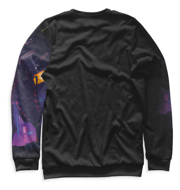 Женский свитшот с изображением Гепард на фоне города цвета Белый