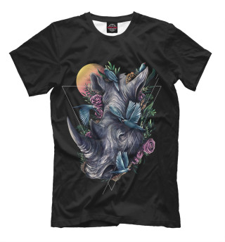 Мужская футболка Экзотический носорог