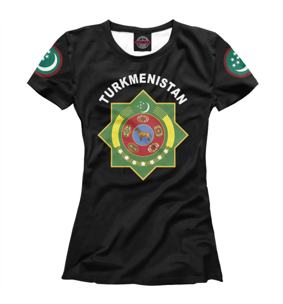 Женская футболка с изображением Туркмения цвета Белый
