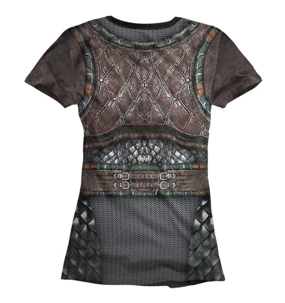 Женская футболка с изображением Доспехи цвета Белый