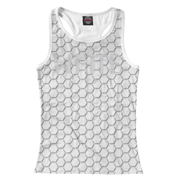 Женская майка-борцовка с изображением Белый шестигранники цвета Белый