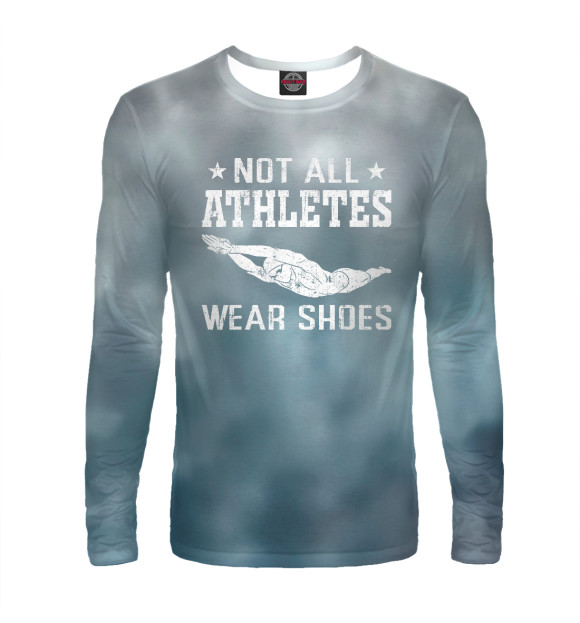 Мужской лонгслив с изображением Not All Athletes Wear Shoes цвета Белый