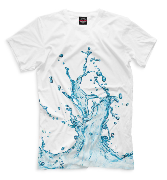 Мужская футболка с изображением Вода цвета Белый