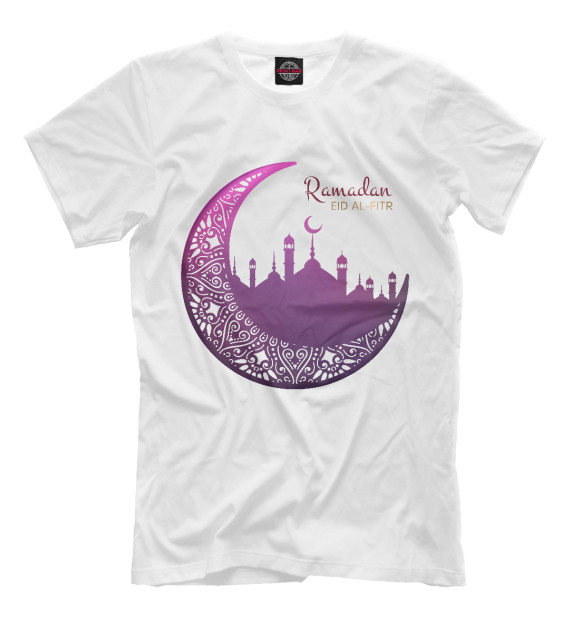 Мужская футболка с изображением Ramadan EIT al-fitr цвета Молочно-белый