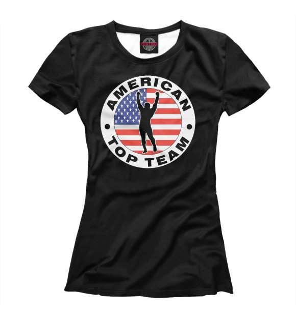 Женская футболка с изображением American Top Team black цвета Белый