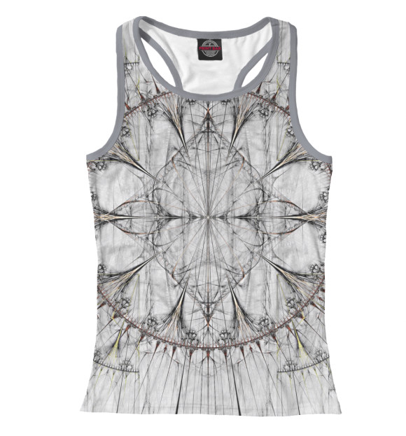 Женская майка-борцовка с изображением Fractal цвета Белый