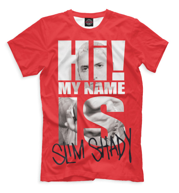 Мужская футболка с изображением Eminem цвета Черный