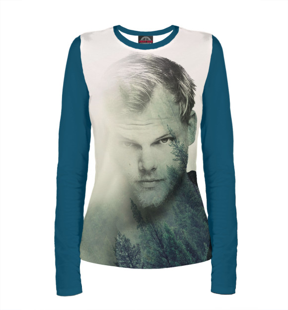 Женский лонгслив с изображением Avicii цвета Белый