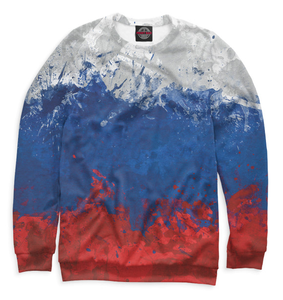 Женский свитшот с изображением Триколор цвета Белый