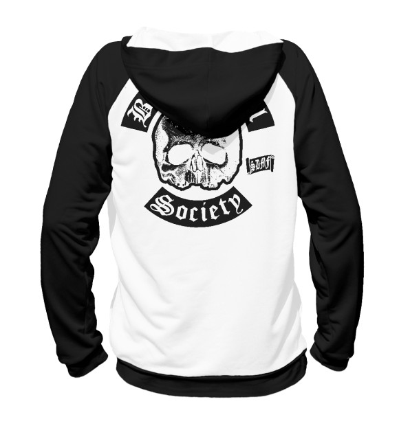 Мужское худи с притом Zakk Wylde BLS blessed hellride цвета Белый Мужское худи с изображением Zakk Wylde BLS blessed hellride цвета Белый