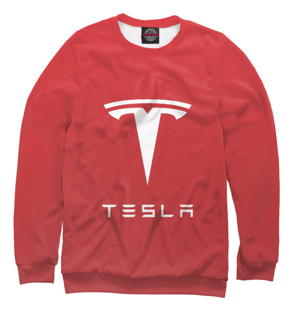 Свитшот для девочек с изображением Tesla цвета Белый