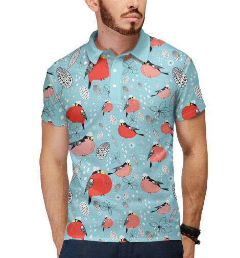 

Поло Print Bar, Белый, Снегири