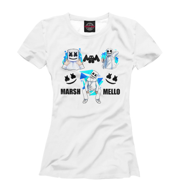 Футболка для девочек с изображением Marshmello цвета Белый