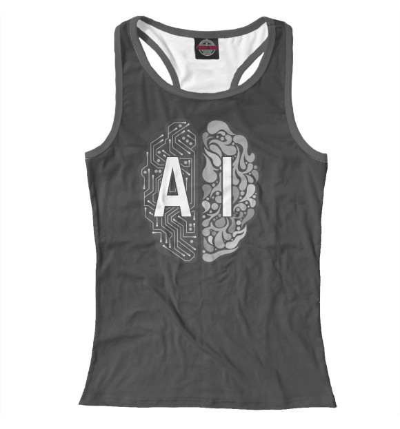 Женская майка-борцовка с изображением AI – Artificial Intelligence цвета Белый