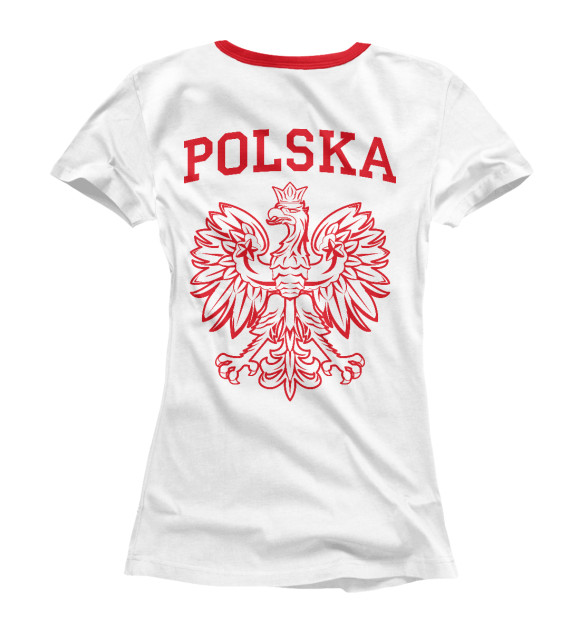 Женская футболка с изображением Польша цвета Белый