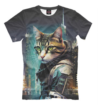 Мужская футболка Крутой котяра космонавт