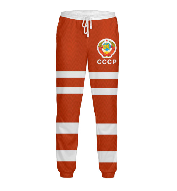 Мужские спортивные штаны с изображением СССР цвета Белый