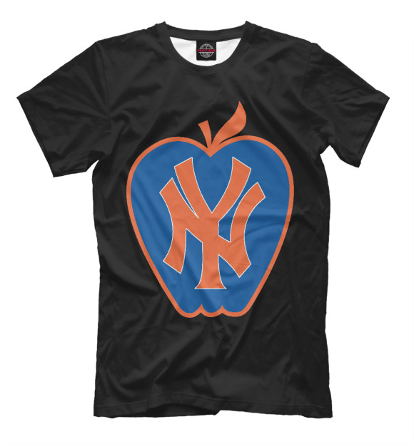 Мужская футболка с изображением New York Apple цвета Черный