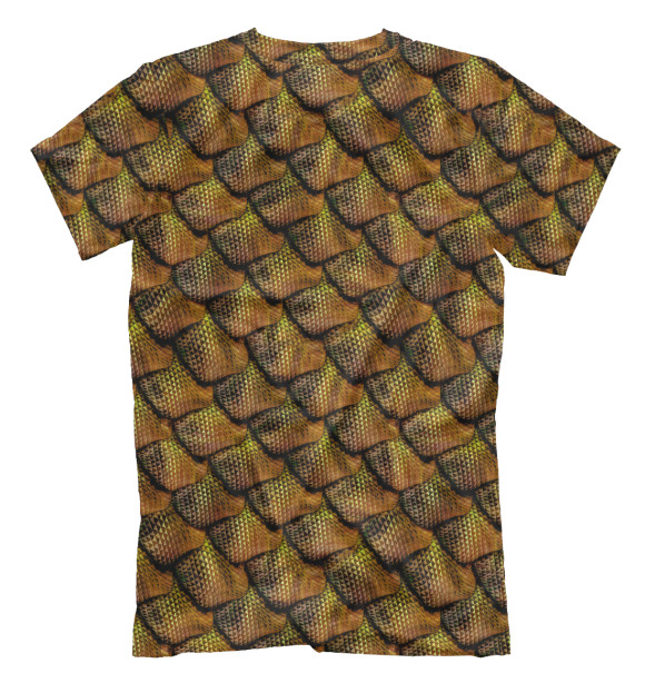 Мужская футболка с изображением Чешуя динозавра цвета Белый