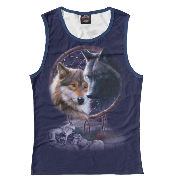 Майка для девочки с изображением Волки цвета Белый