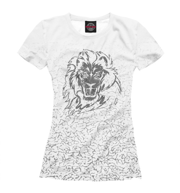 Женская футболка с изображением Soul of a lion black цвета Белый